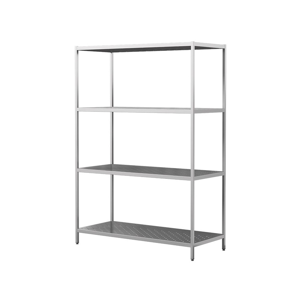 Regał spawany z półkami perforowanymi 1100 × 700 mm – ASBER SSP-117/18 – ECO Line