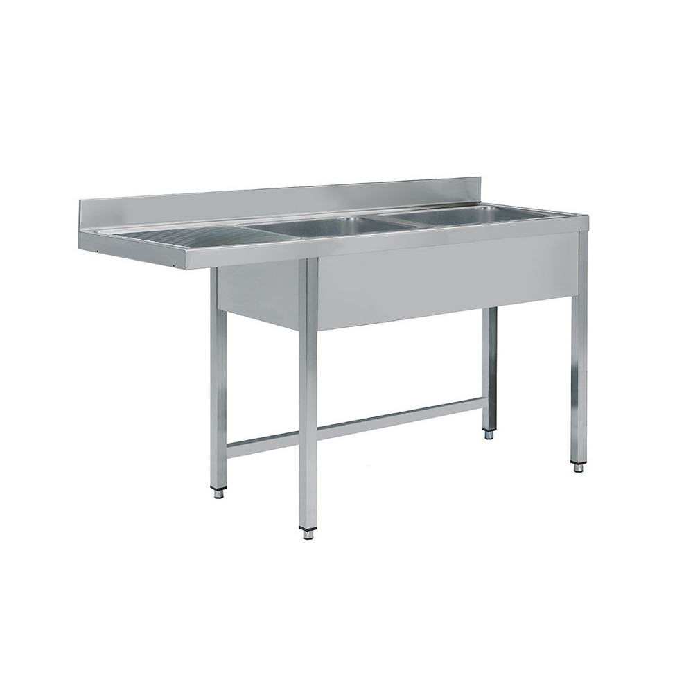 Stół do zmywarki podblatowej 2200 × 700 mm – ASBER STWD-227/2 PL L – 304 Line