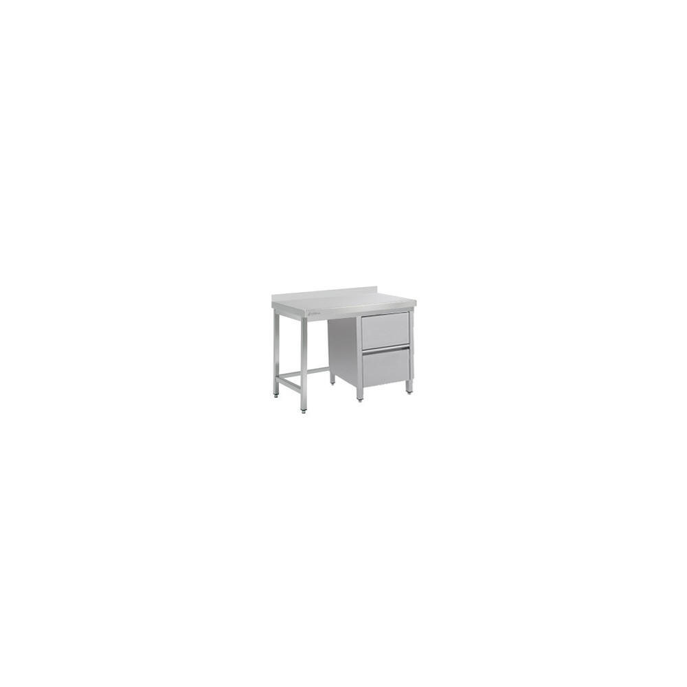 Stół roboczy z szufladami i wzmocnieniem 1000 × 700 mm – ASBER WT-107 PL 2DR – 304 Line