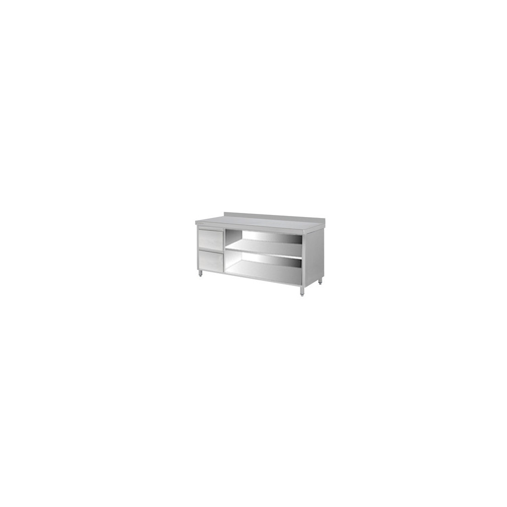 Stół roboczy z otwartą szafką i szufladami 1600 × 600 mm – ASBER WM-166 PL 2DR 2S – ECO Line