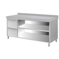 Stół roboczy z otwartą szafką i szufladami 1900 × 700 mm – ASBER WM-197 PL 2DR 2S – 304 Line