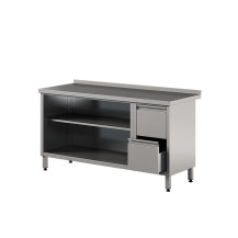 Stół roboczy z otwartą szafką i szufladami 2200 × 600 mm – ASBER WM-226 PL 2DR 2S – ECO Line