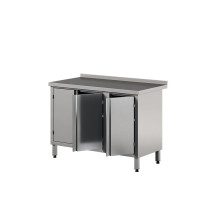 Stół roboczy z szafką z drzwiami skrzydłowymi– trzydrzwiowe 1700 × 700 mm – ASBER WM-177 PL 3HD – 304 Line