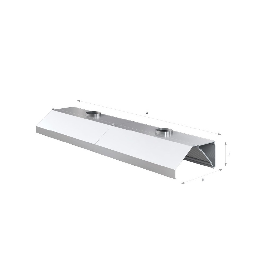 Okap przyścienny trapezowy 3100 × 1000 mm – ASBER WEH-3110/2 – 304 Line