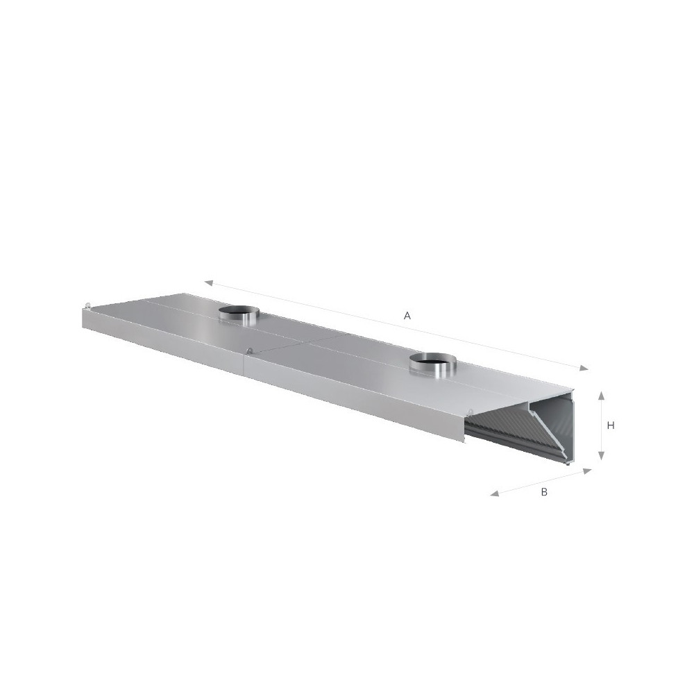 Okap przyścienny trójkątny 3700 × 800 mm – ASBER WEHO-3708/2 – ECO Line