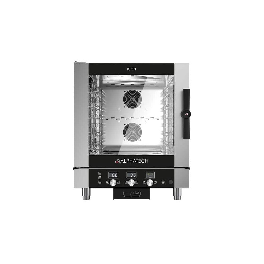 Piec konwekcyjno-parowy gazowy ICGT071E | 7x GN 1/1 | 7x 600x400 | Alphatech by Lainox  | sterowanie elektroniczne