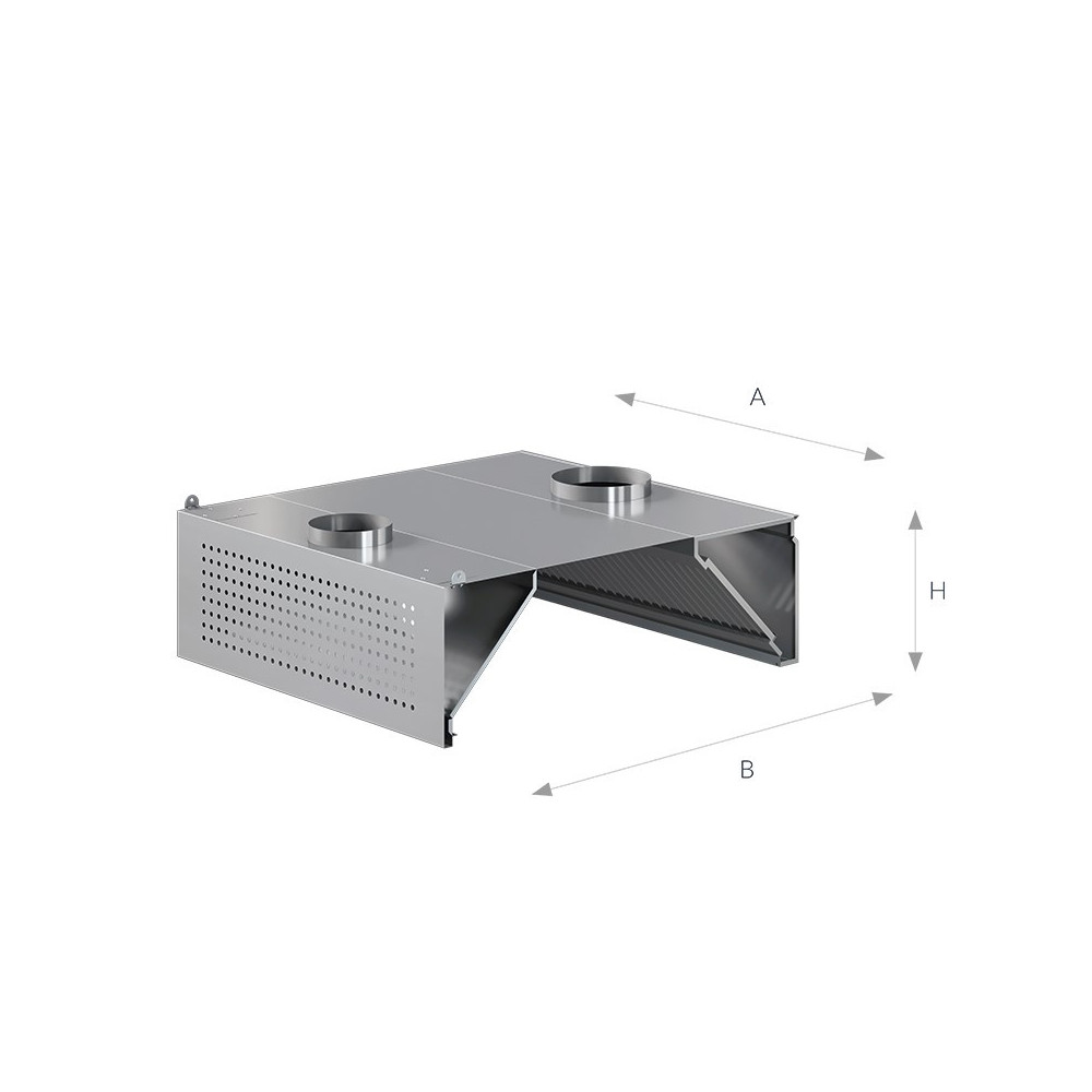 Okap przyścienny kompensacyjny 2100 × 1200 mm – ASBER WEHC-2112/1 – 304 Line