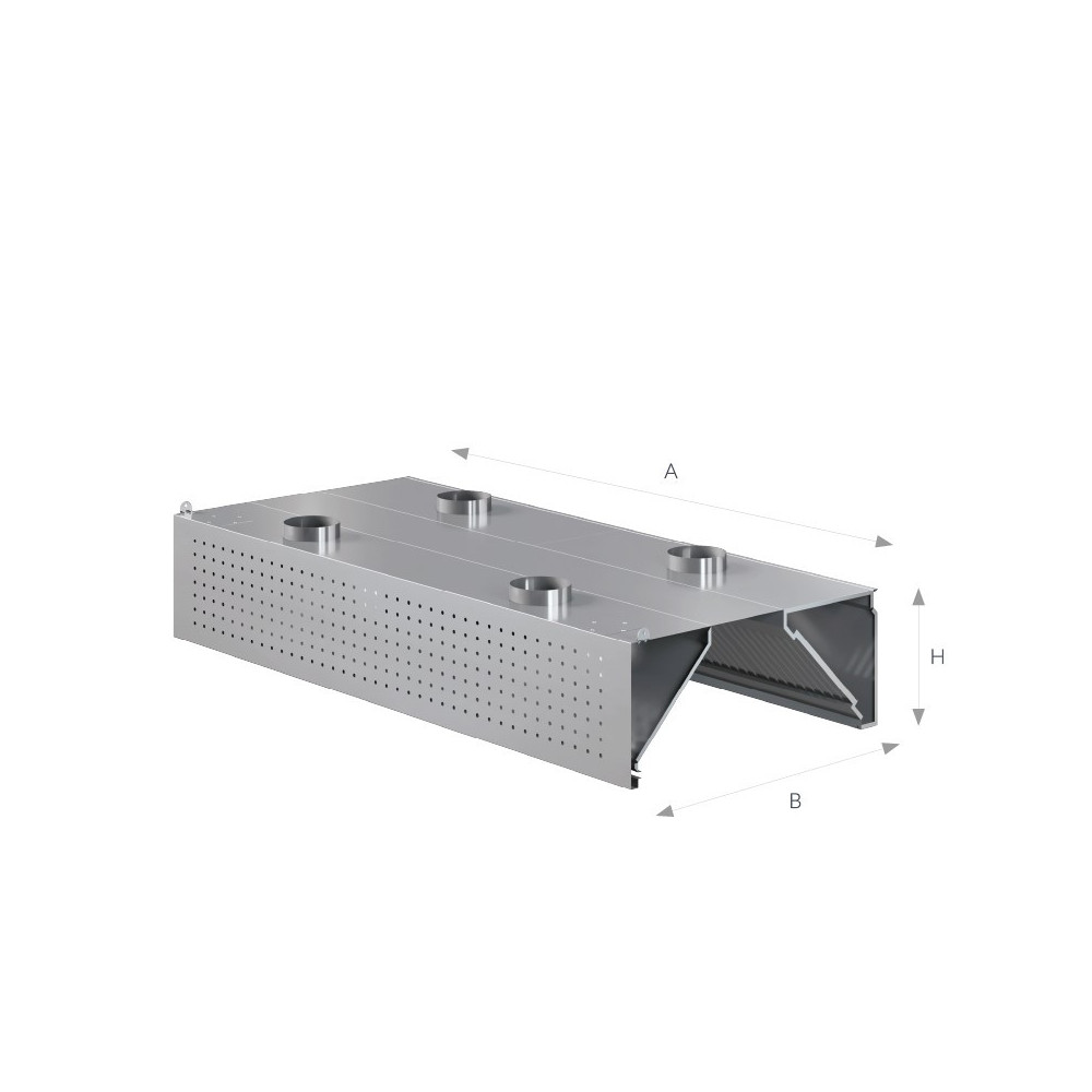 Okap przyścienny indukcyjno-kompensacyjny 2400 × 1200 mm – ASBER WEHIC-2412/1 – ECO Line
