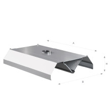 Okap centralny trapezowy 2000 × 1400 mm – ASBER CEH-2014/1 – ECO Line