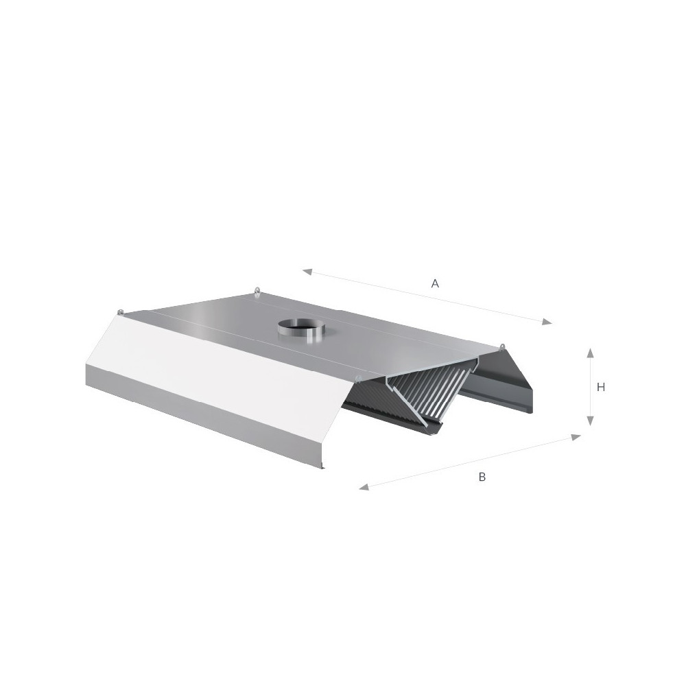 Okap centralny trapezowy 1200 × 1600 mm – ASBER CEH-1216/1 – ECO Line
