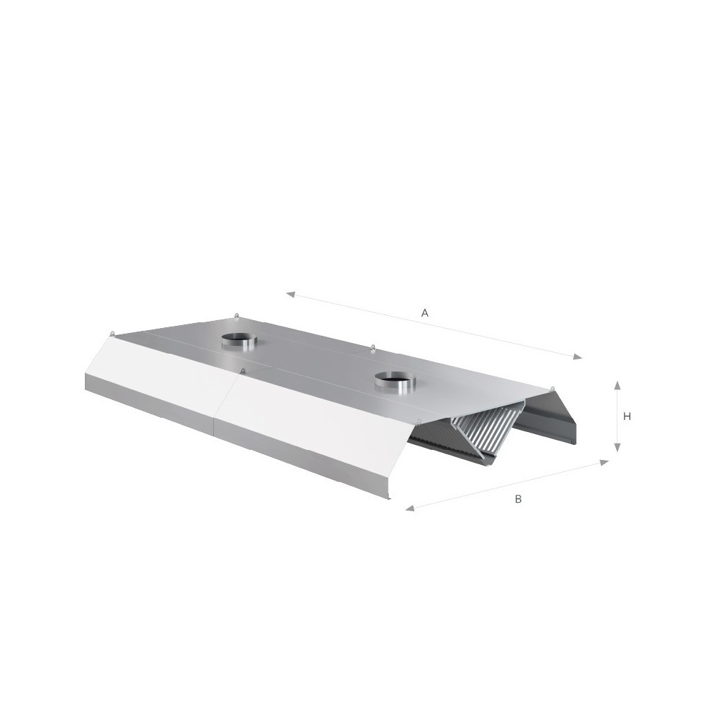 Okap centralny trapezowy 2700 × 2000 mm – ASBER CEH-2720/2 – 304 Line