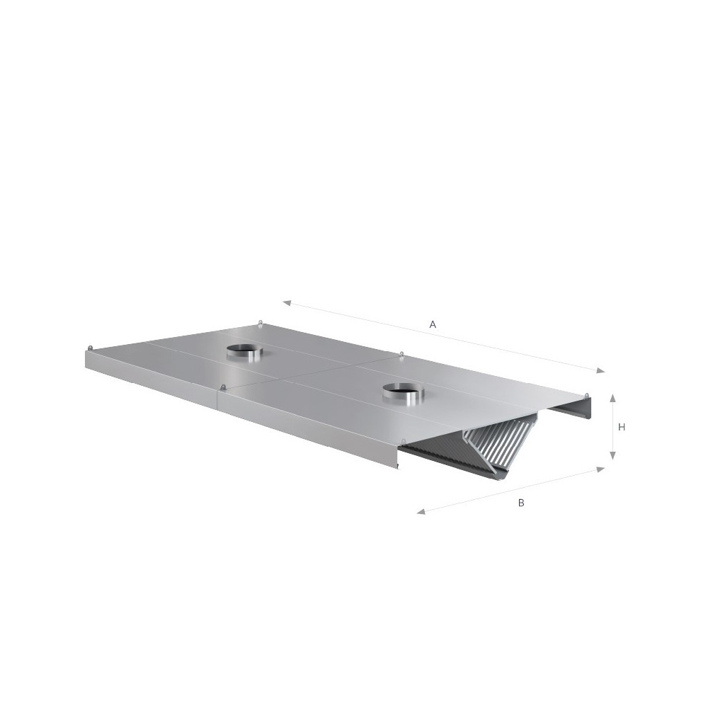 Okap centralny trójkątny 3000 × 2000 mm – ASBER CEHO-3020/2 – 304 Line