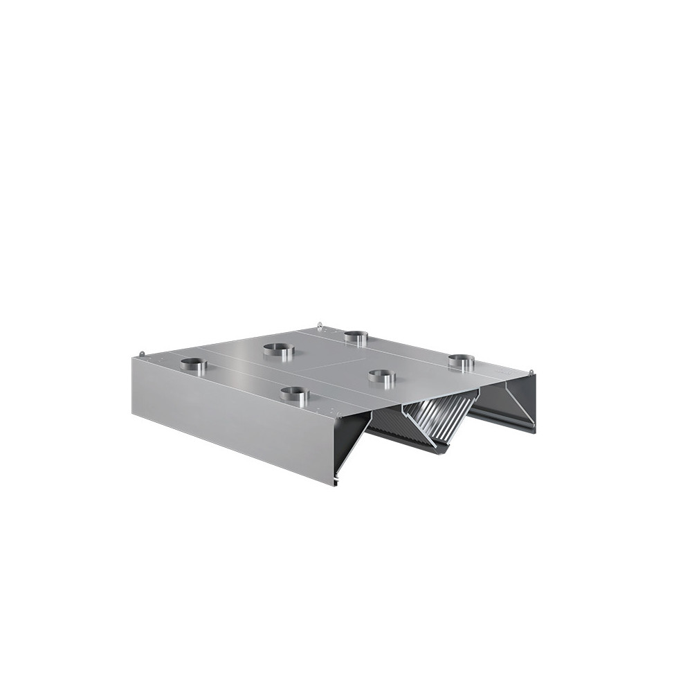 Okap centralny indukcyjny 2400 × 2400 mm – ASBER CEHI-2424/2 – ECO Line