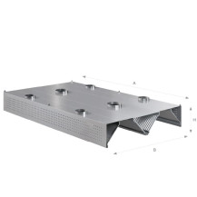 Okap centralny kompensacyjny 3500 × 1800 mm – ASBER CEHC-3518/2 – 304 Line