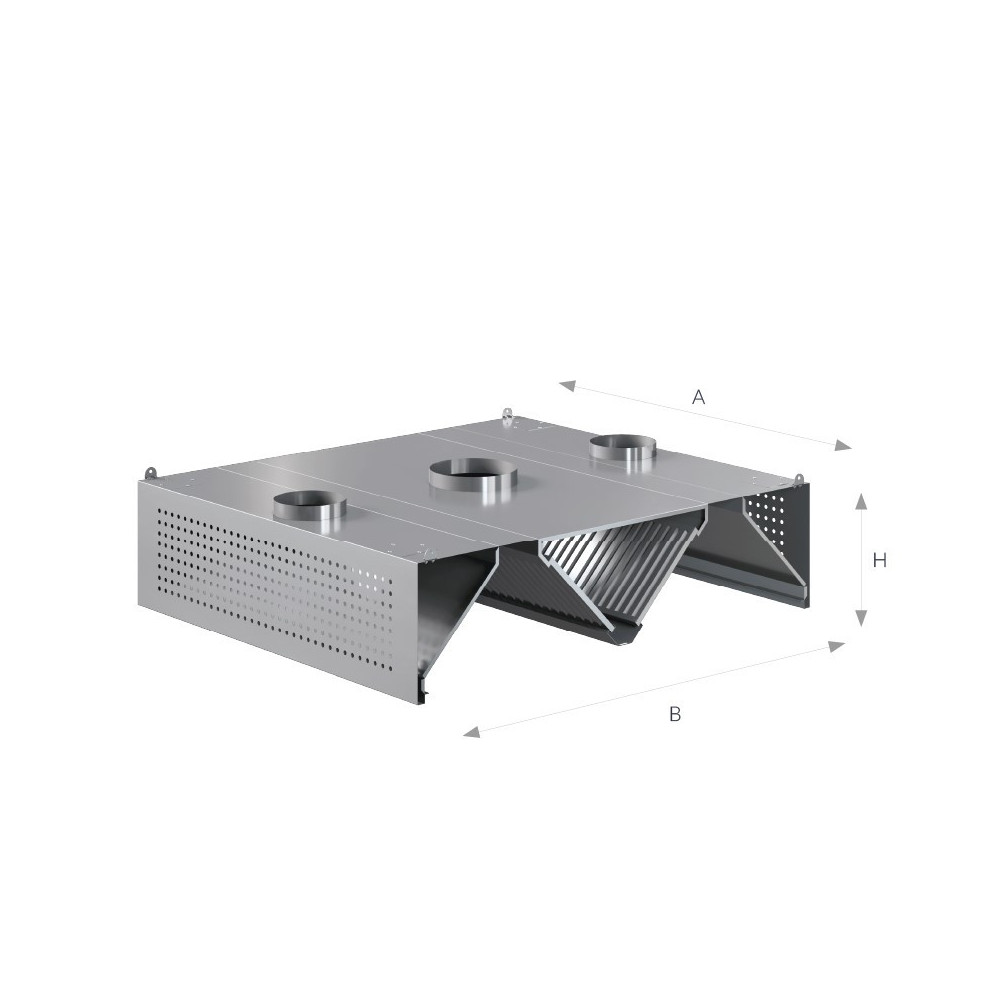 Okap centralny kompensacyjny 1900 × 2200 mm – ASBER CEHC-1922/1 – ECO Line