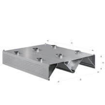 Okap centralny indukcyjno-kompensacyjny 1700 × 2400 mm – ASBER CEHIC-1724/1 – ECO Line