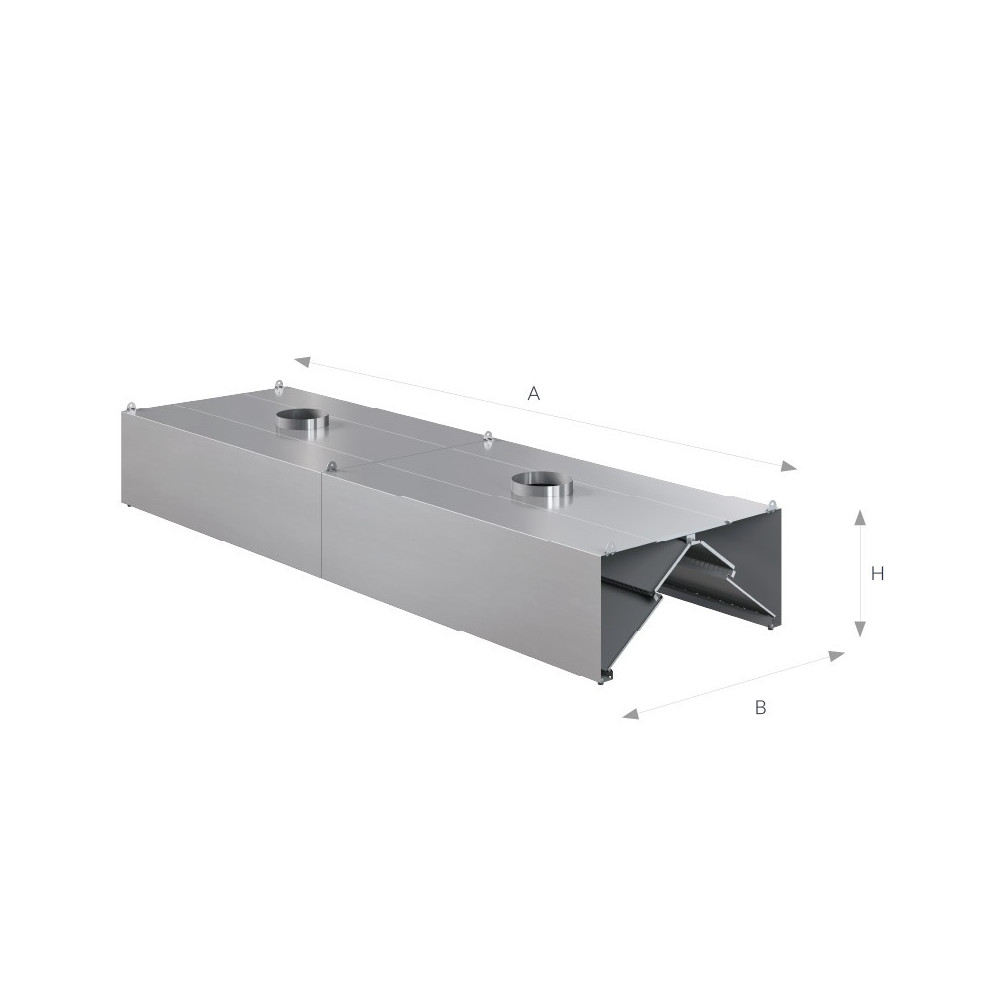 Okap kondensacyjny 2900 × 800 mm – ASBER KEH-2908/2 – 304 Line