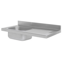 Stół ze zlewem 1200 × 600 mm – ASBER DTS-126/1 PL L – 304 Line