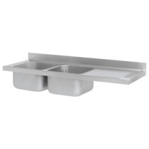Stół z 2 zlewami 2000 × 600 mm – ASBER DTS-206/2 PL L – ECO Line
