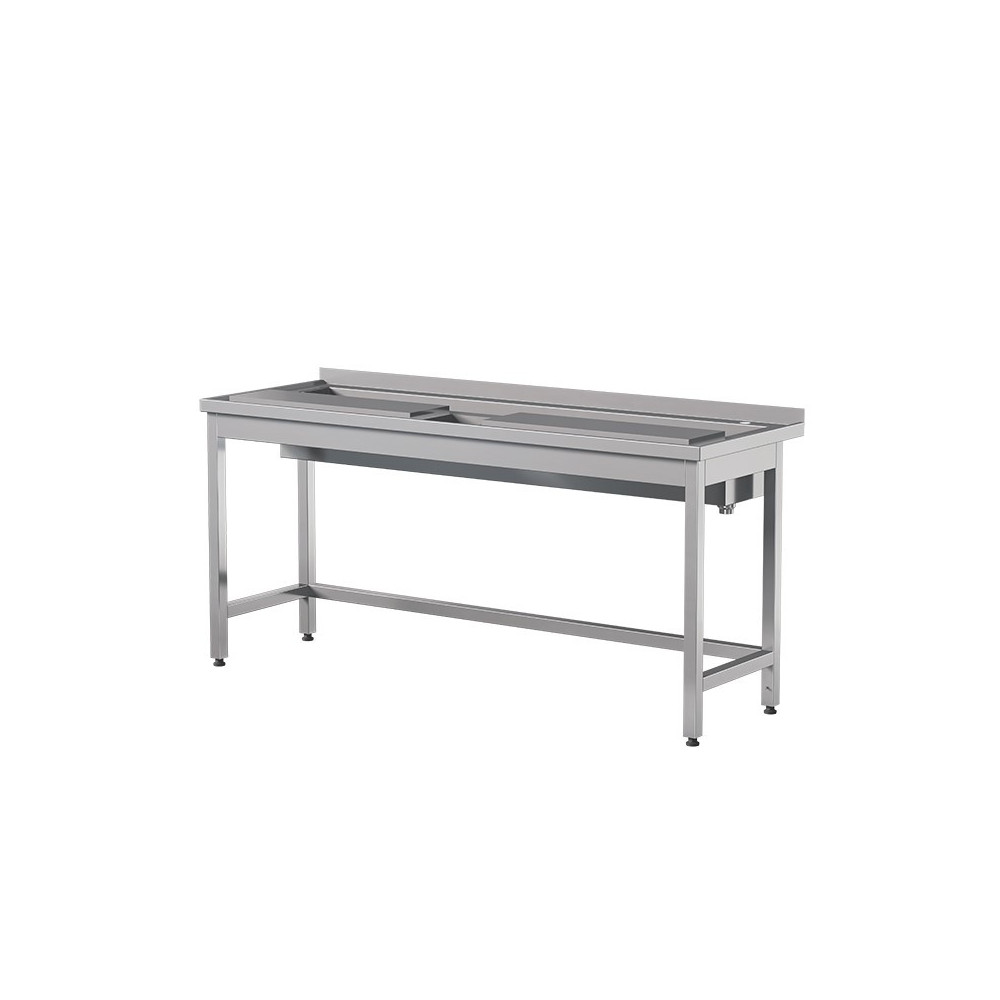 Stół do obróbki produktów podwójny 1800 × 700 mm – ASBER WTP-187/2 PL – 304 Line