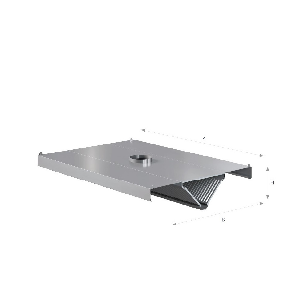 Okap centralny trójkątny 1500 × 1400 mm – ASBER CEHO-1514/1 – 304 Line