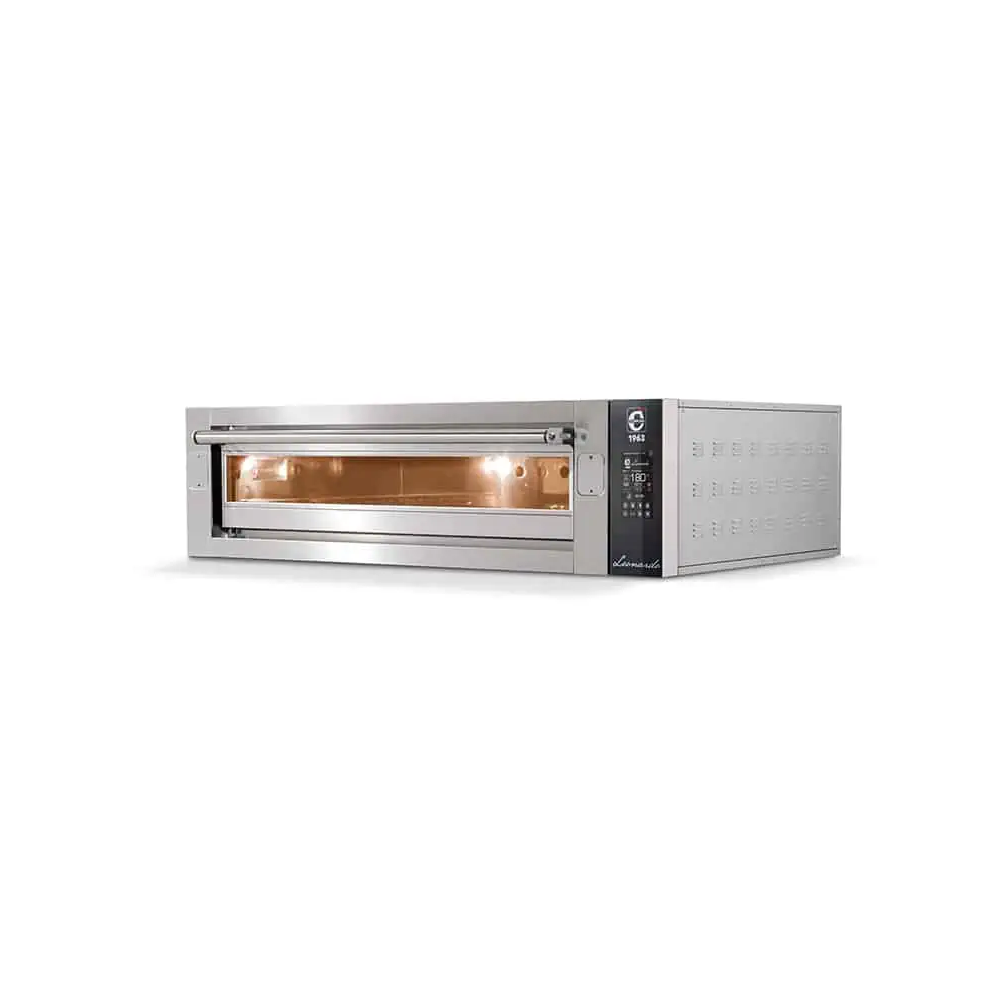 Piec do pizzy 1 komorowy na podstawie, z podwyższoną komorą 1 x 6 x 350mm / 1 x 2 x 500mm Cuppone Leonardo LN3T/1TSH