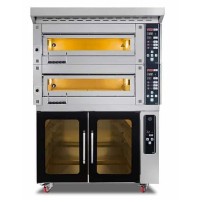 Piec piekarniczy modułowy 2-komorowy | elektryczny | okap | komora wzrostowa | 18 kW | 400V | 1260x1020x1850 | MD/800/2