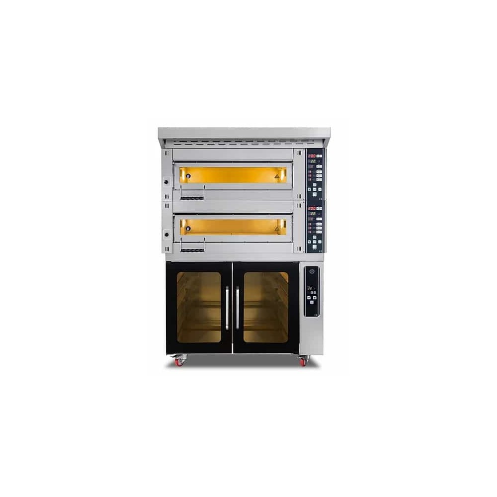 Piec piekarniczy modułowy 2-komorowy | elektryczny | okap | komora wzrostowa | 18 kW | 400V | 1260x1020x1850 | MD/800/2
