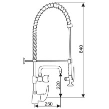 Bateria zlewozmywakowa stojąca - spryskiwacz + wylewka Hydrostop Mini 2 C