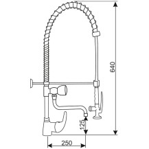 Bateria zlewozmywakowa stojąca - spryskiwacz + wylewka Hydrostop Mini 2 S