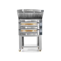 Piec do pizzy 2 komorowy, na podstawie, załadunek szeroki 2 x 6 x 350mm Cuppone Michelangelo ML635L/2CD