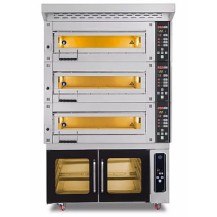 Piec piekarniczy modułowy 3-komorowy | elektryczny | okap | komora wzrostowa |  25,5 kW | 400V | 1260x1020x2050 | MT/800/2