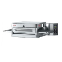 Taśmowy / przelotowy 1 poziomowy piec do pizzy o wydajności 105 pizz x 300-350mm na godzinę, szerokość taśmy 750mm, OEM HV75 LCD