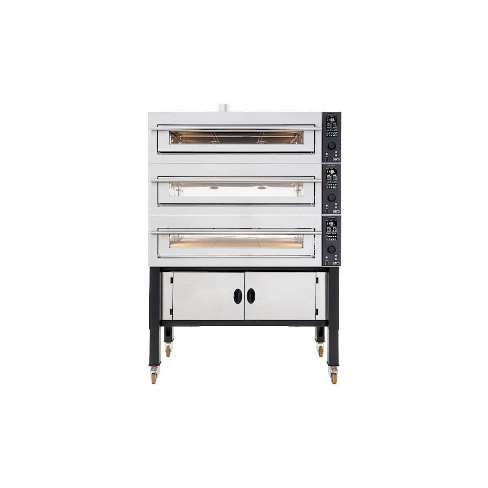 Piec do pizzy 3 komorowy, 3 x 9 x 400mm, na podstawie, generator pary, sterowanie cyfrowe OEM SUPERTOP VARIO 940/3 VA