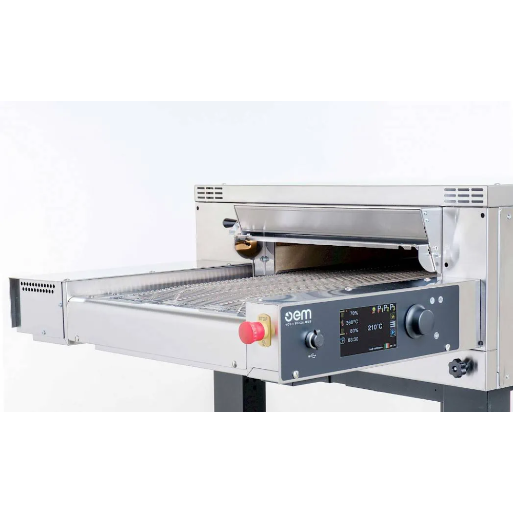 Taśmowy / przelotowy 2 poziomowy piec do pizzy o wydajności 248 pizz x 350mm na godzinę, szerokość taśmy 800mm, OEM TUNNEL TL108