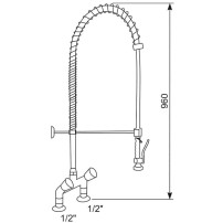 Bateria zlew.stojąca dwuotworowa - spryskiwacz Hydrostop OMEGA 03