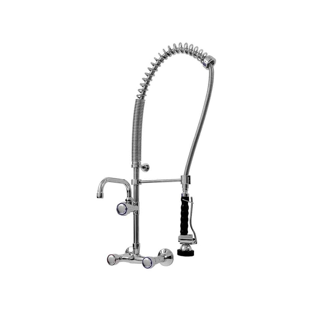 Bateria zlewozmywakowa ścienna - spryskiwacz + wylewka Hydrostop OMEGA 4