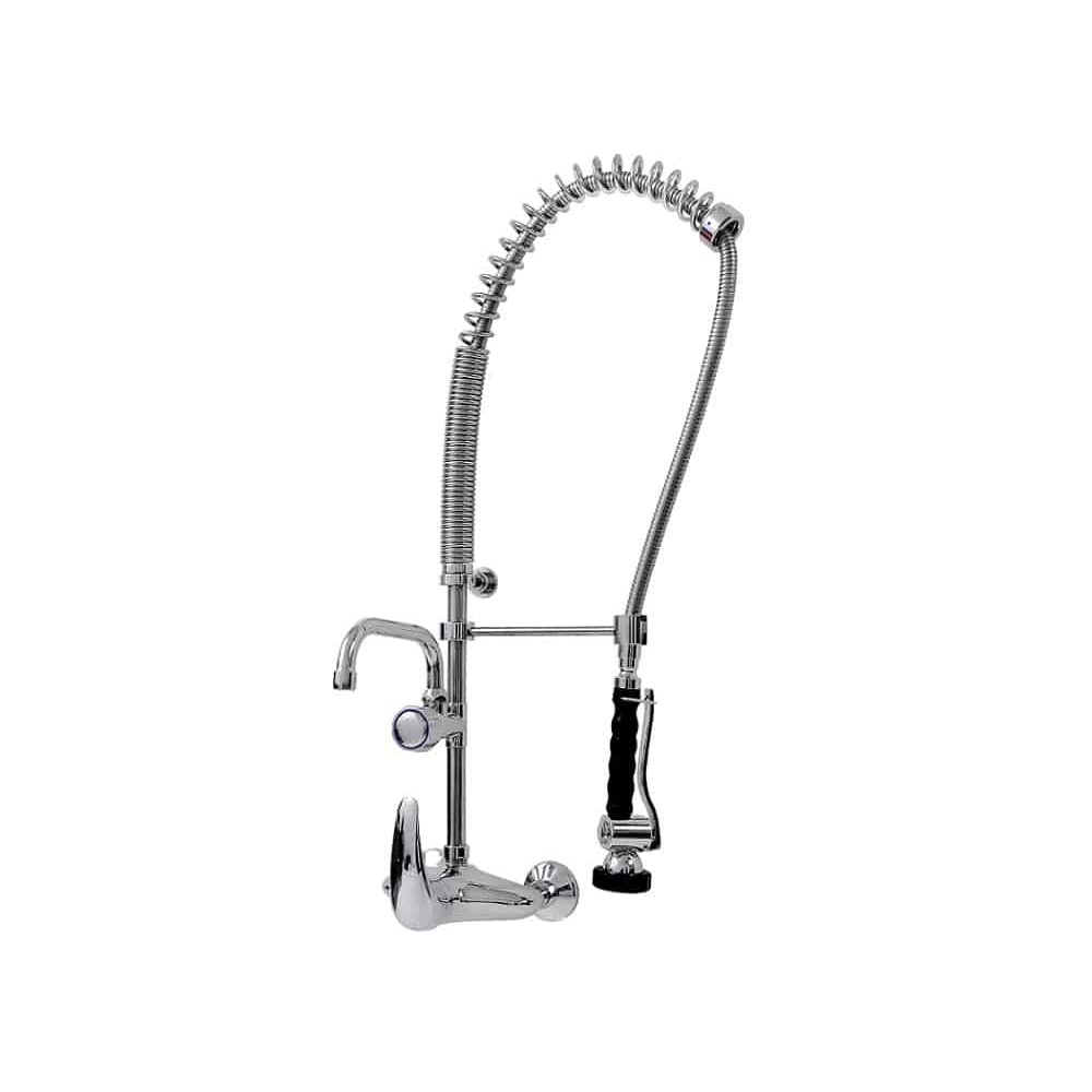 Bateria zlewozmywakowa ścienna - spryskiwacz + wylewka Hydrostop OMEGA 5