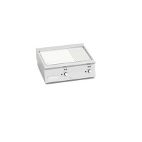 Płyta elektryczna 2/3 gładka + 1/3 ryflowana chromowna / compound steel 800mm Bertos SE7FM8B-2/CPD