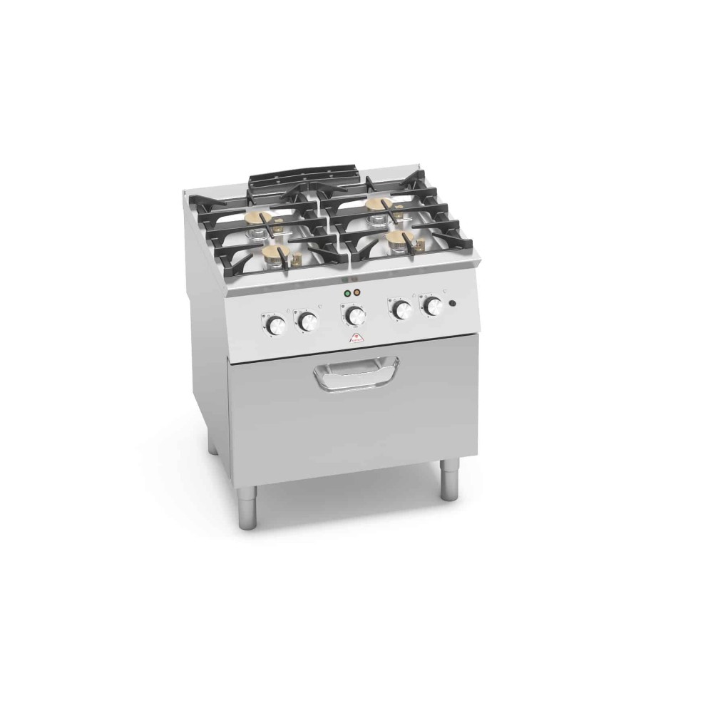 Kuchnia gazowa 4 palnikowa z piekarnikiem konwekcyjnym HIGH-POWER 800x730x850 Bertos SG7F4+FE2