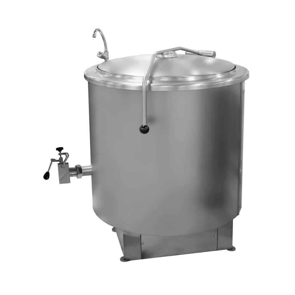 Kocioł warzelny parowy z grzaniem pośrednim | okrągły | 200 l | maks. zużycie pary ~70 kg/h | 990x1020x890 mm | RQK-200NR