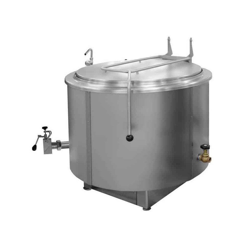 Kocioł warzelny parowy z grzaniem pośrednim | okrągły | 500 l | maks. zużycie pary ~170 kg/h | 1290x1240x1180 mm | RQK-501NR