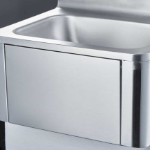 Umywalka z wyłącznikiem kolanowym, kranem i dozownikiem mydła Stalgast 610005
