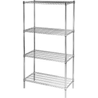Regał chromowany, 4 półki, składany, 900x450x1800 mm, Stalgast 680200