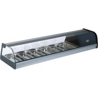 Witryna chłodnicza ekspozycyjna do sushi, nastawna, 6x GN 1/3, 1450x400x260 Stalgast 777134