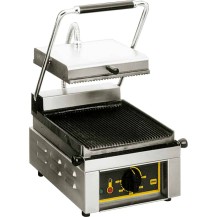 Kontakt grill pojedynczy, ryflowany, SAVOYE, P 2 kW, U 230 V Stalgast 777213