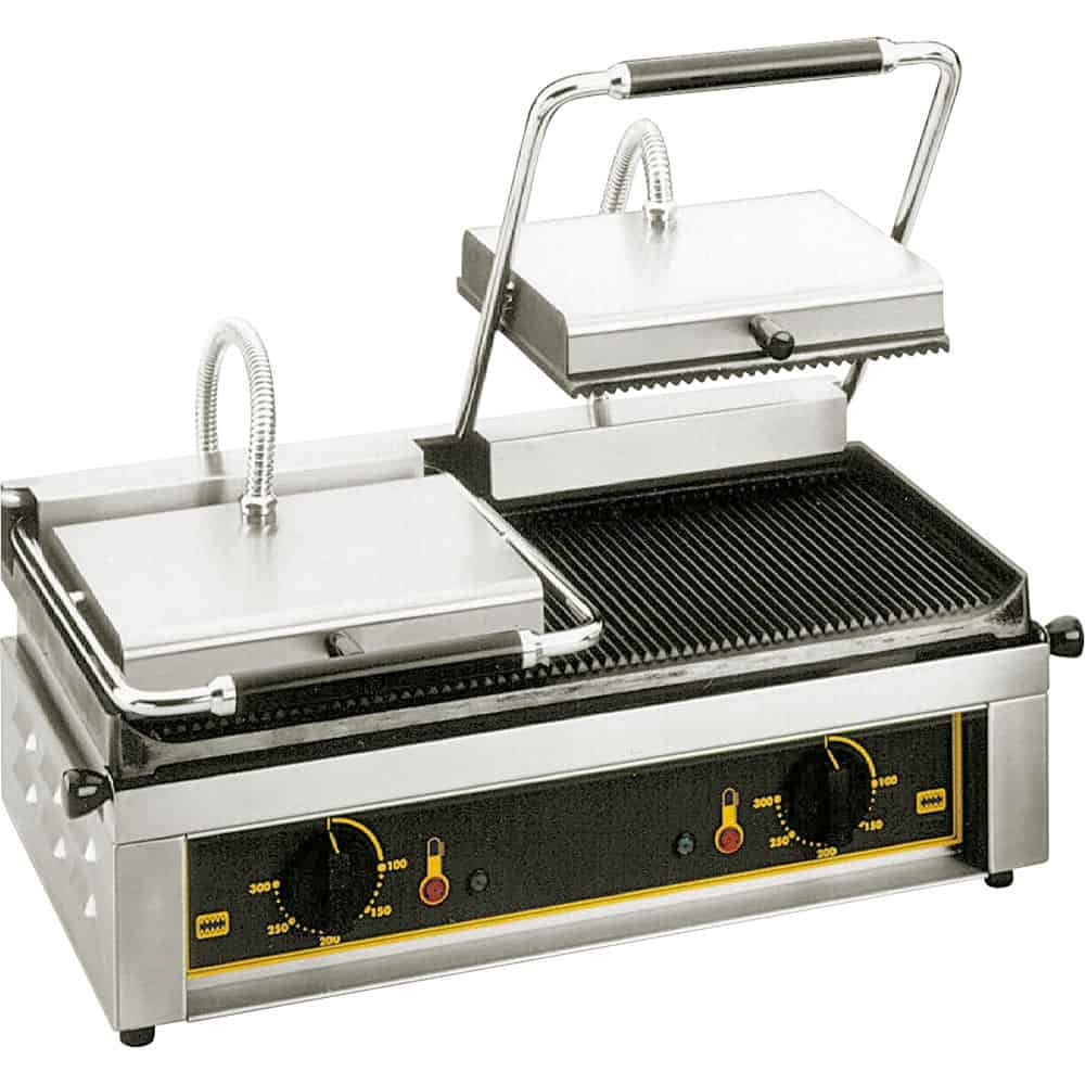 Kontakt grill podwójny, ryflowany, Majestic, P 4 kW, U 230 V Stalgast 777217