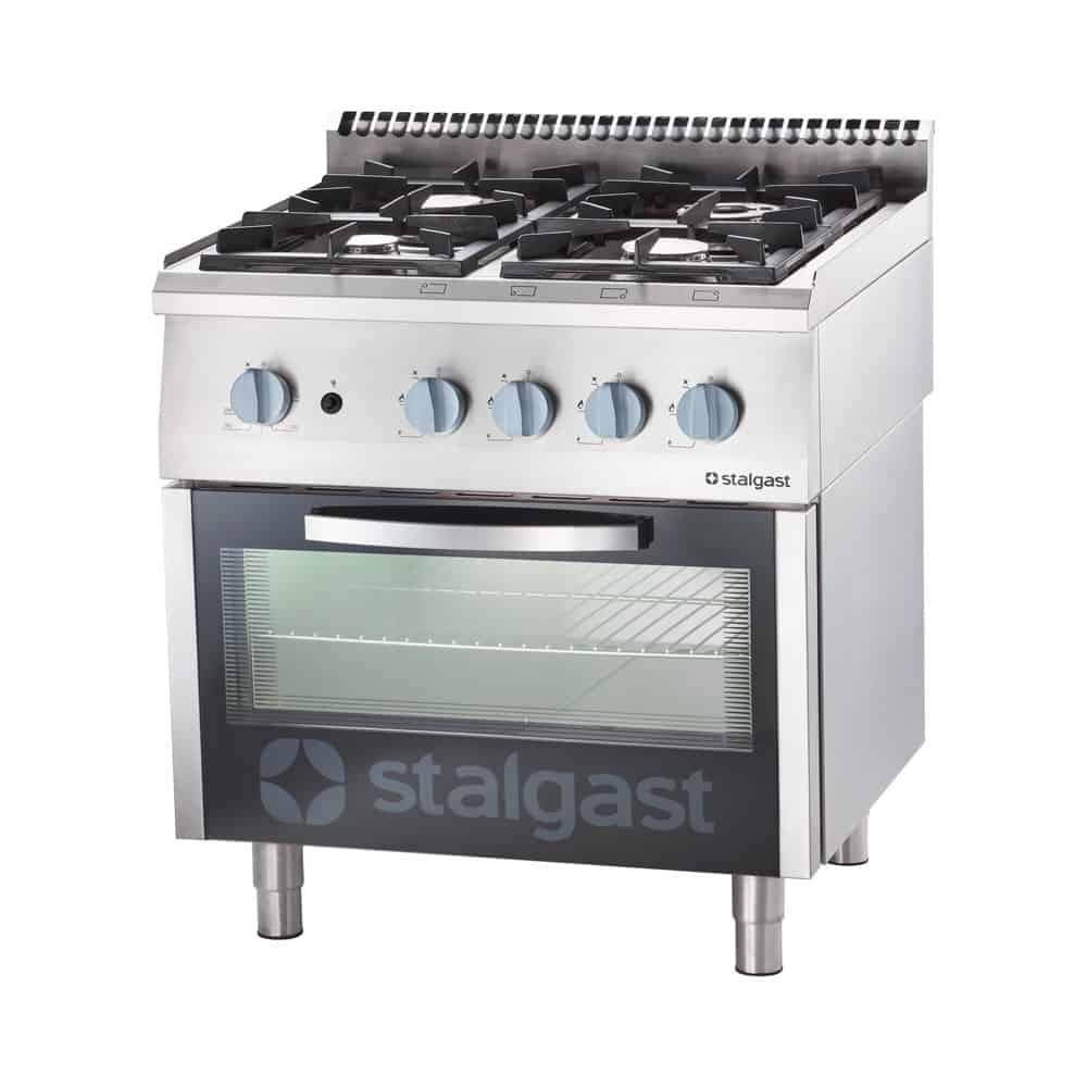 Kuchnia gazowa, 4-palnikowa z piekarnikiem gazowym, 22.5+5 kW, G20, 800x700x850 Stalgast 9710210