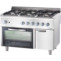 Kuchnia gazowa, 6-palnikowa z piekarnikiem gazowym, 32.5+5 kW, G20, 1200x700x850 Stalgast 9711110
