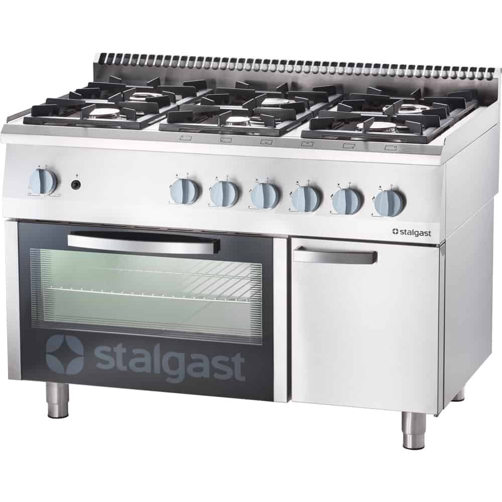 Kuchnia gazowa, 6-palnikowa z piekarnikiem gazowym, 32.5+5 kW, G20, 1200x700x850 Stalgast 9711110